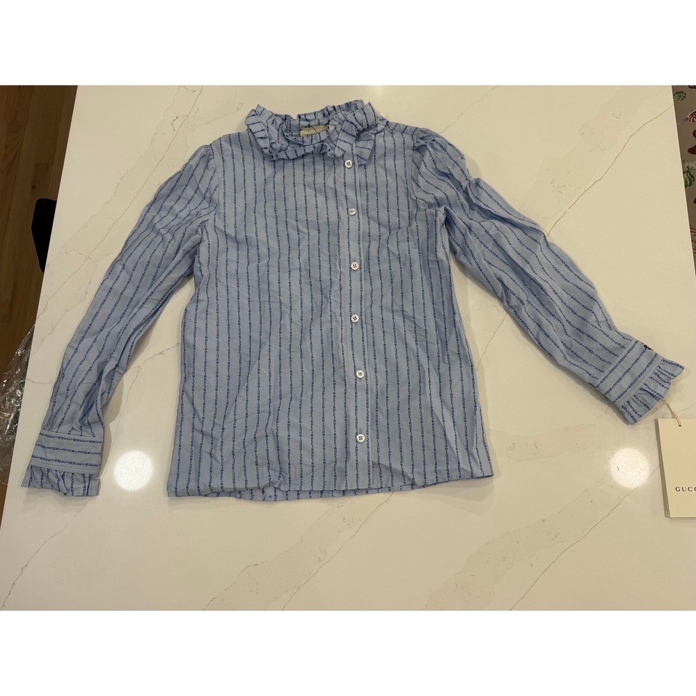 Gucci Kids-Stripe Fil Coupe w/ Embroidered Long Sleeve size 8‎
